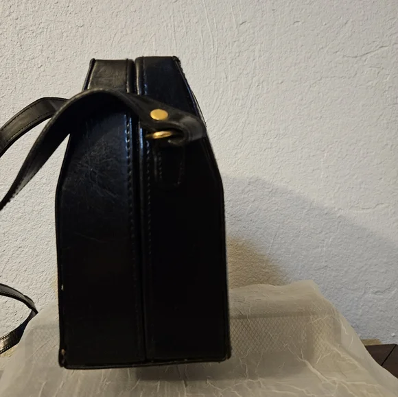 Sasha Moda Italiana Black Leather Handbag - Picture 3 of 4